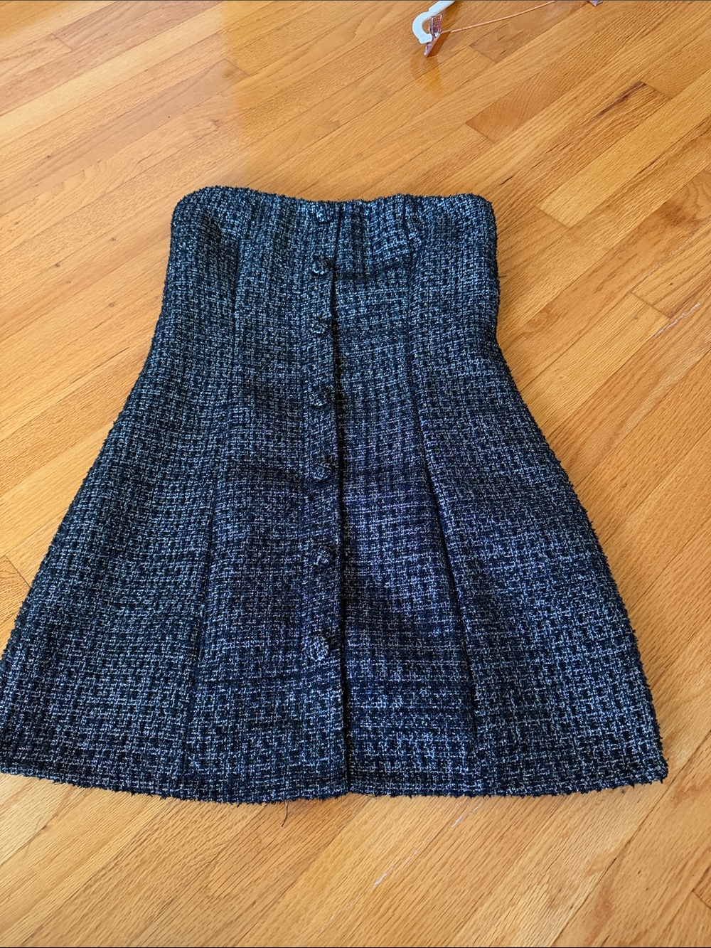 REVOLVE Strapless Tweed Mini Dress in Black